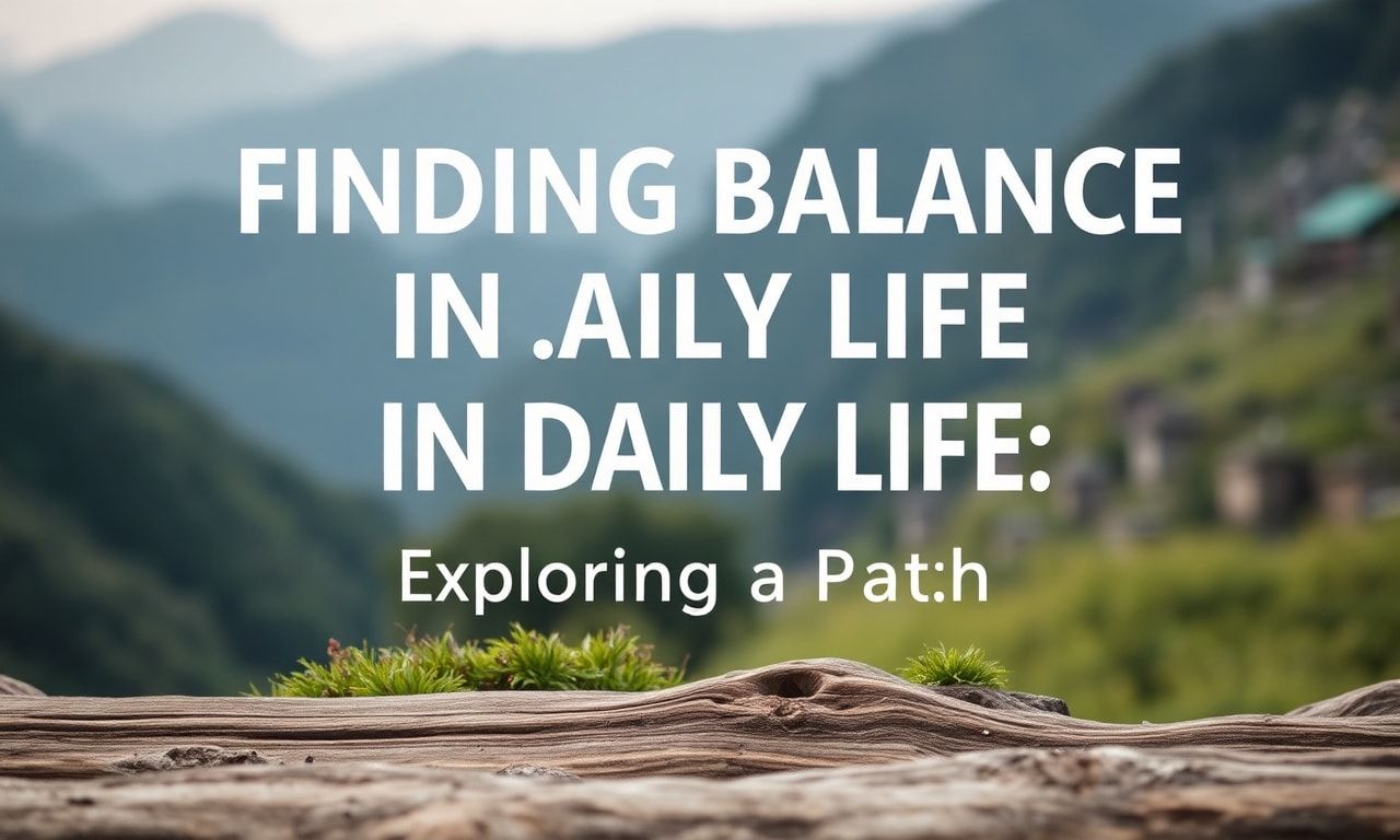 Günlük Yaşamda Denge Bulmak: Bir Yolu Keşfetmek