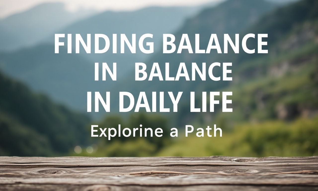 Günlük Yaşamda Denge Bulmak: Bir Yolu Keşfetmek
